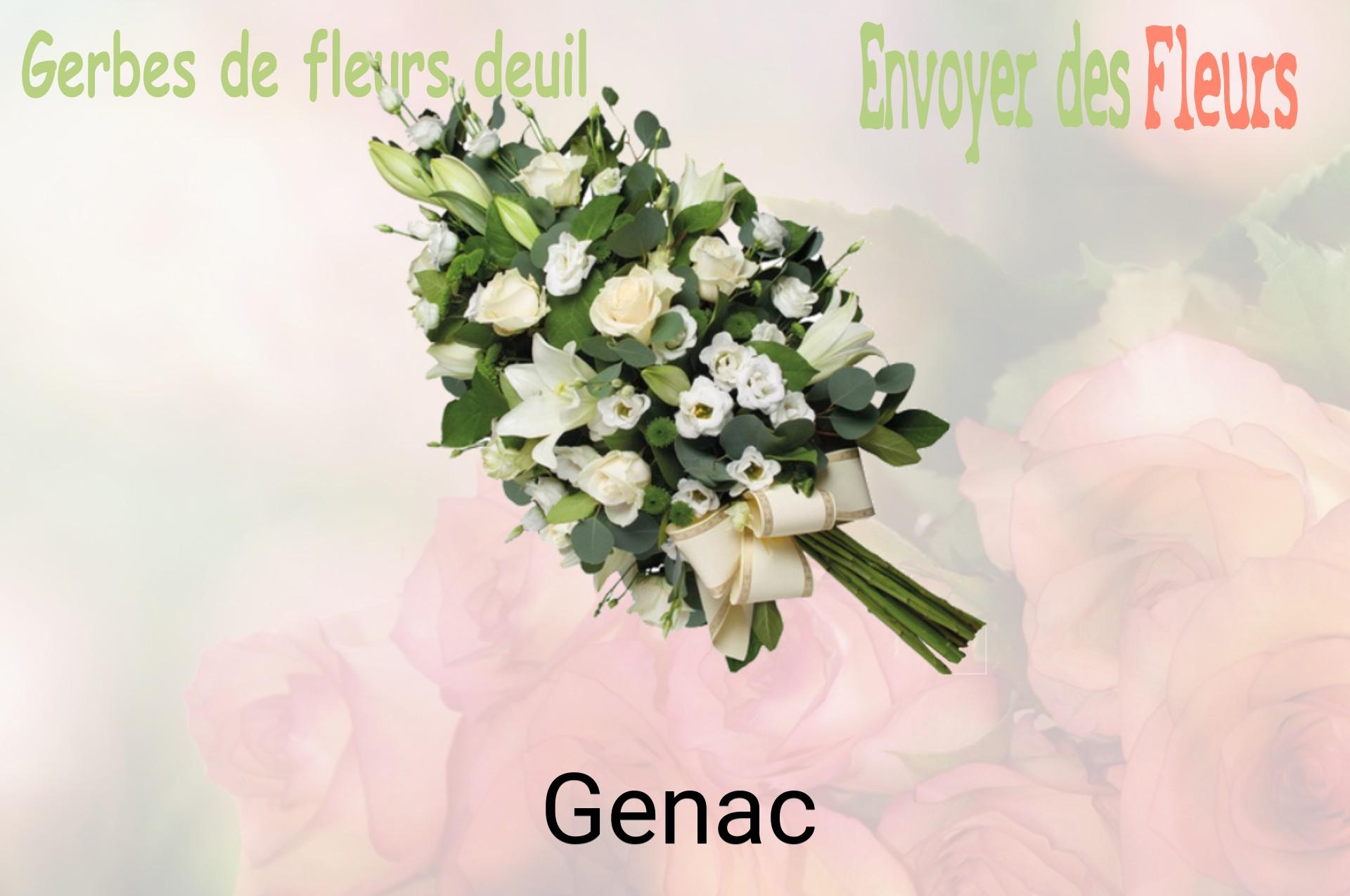 Gerbe de fleurs de deuil livrée à Genac